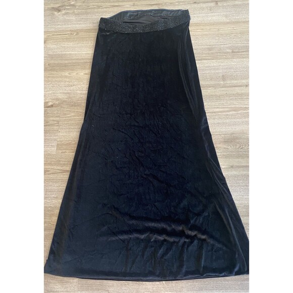 Payal Jain Anthropologie Black Velvet Beaded Strapless Maxi Gown NWT Size Large - Picture 11 of 12